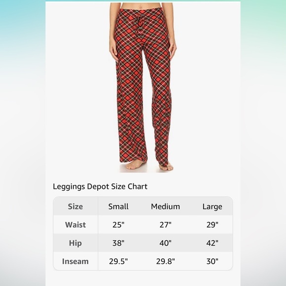 Leggings Depot Red Tartan Plaid Size Large NEW! With Tags Holiday Plaid NEW - Picture 3 of 4
